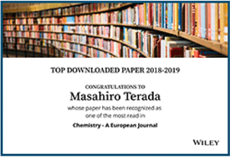 Our paper was selected as one of the top downloaded in Chemistry – A European Journal!(2020.4.30)